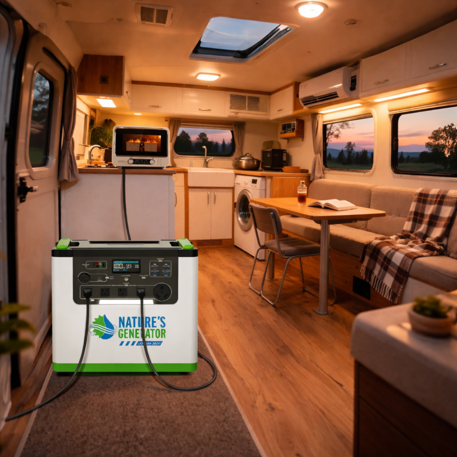Nature's Generator Lithium 3600 Solar Generator and Transfer Switch