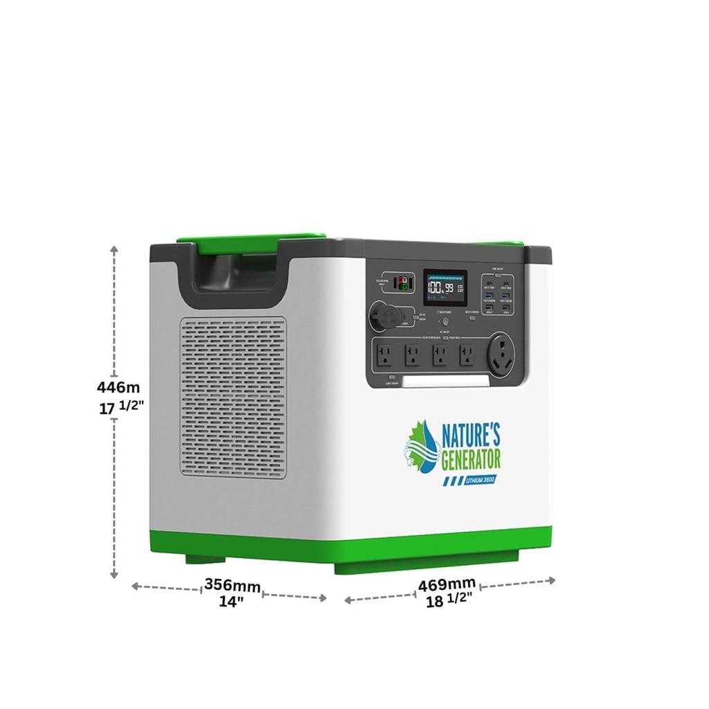 Nature's Generator Lithium 3600 Solar Generator and Transfer Switch