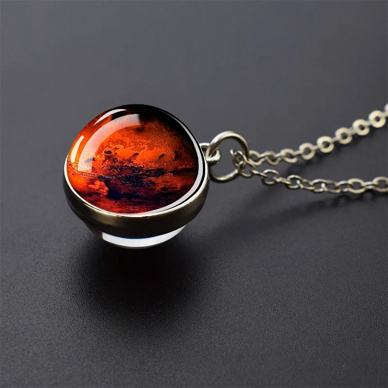 Solar System Galaxy Pendant Necklace | Unisex Astronomy Jewelry Gift