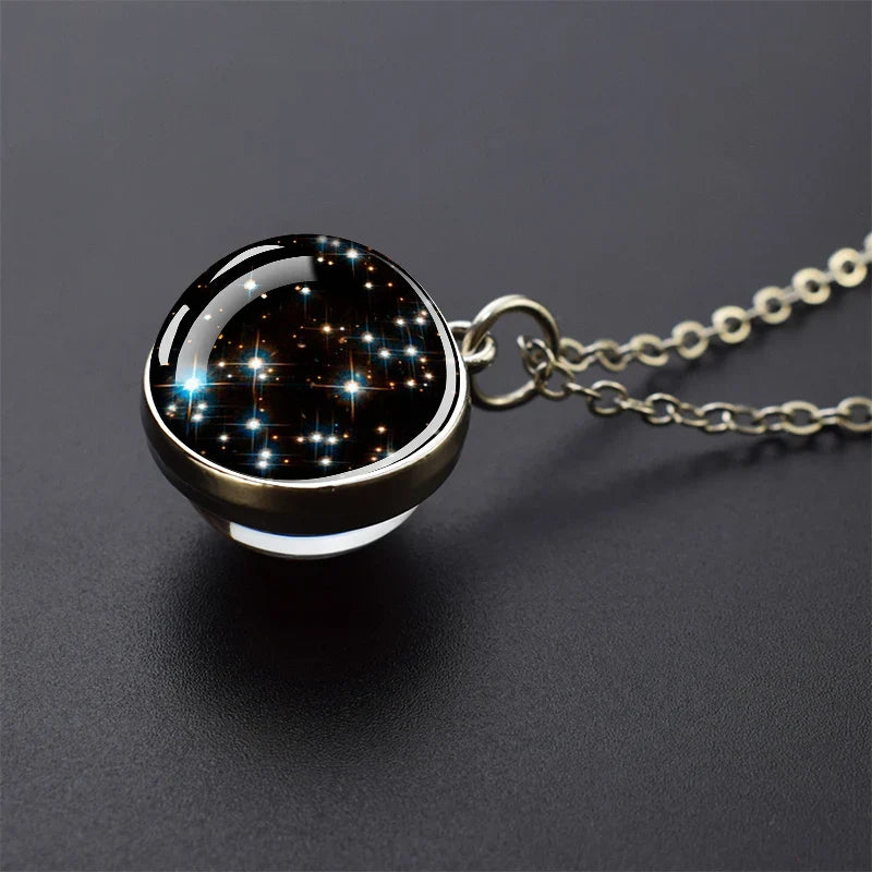 Solar System Galaxy Pendant Necklace | Unisex Astronomy Jewelry Gift