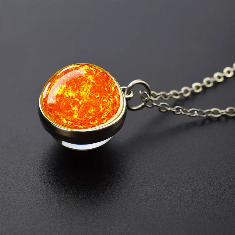 Solar System Galaxy Pendant Necklace | Unisex Astronomy Jewelry Gift