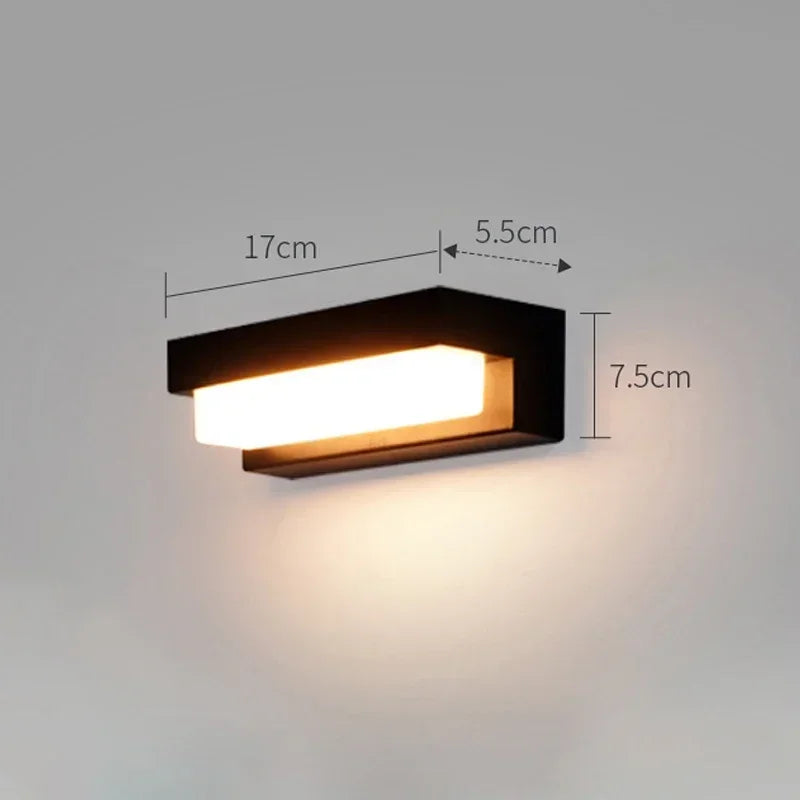 Solar LED  Outdoor  Lights Garden Balcony Waterproof Decor Solar Powered Lamp Porch Stairs Energy-saving Three-color Wall Light