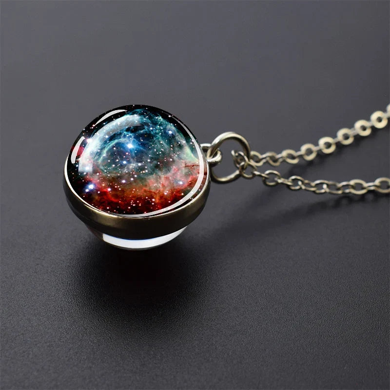 Solar System Galaxy Pendant Necklace | Unisex Astronomy Jewelry Gift