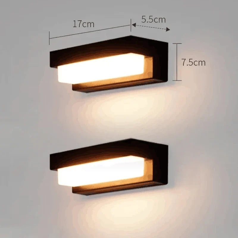 Solar LED  Outdoor  Lights Garden Balcony Waterproof Decor Solar Powered Lamp Porch Stairs Energy-saving Three-color Wall Light