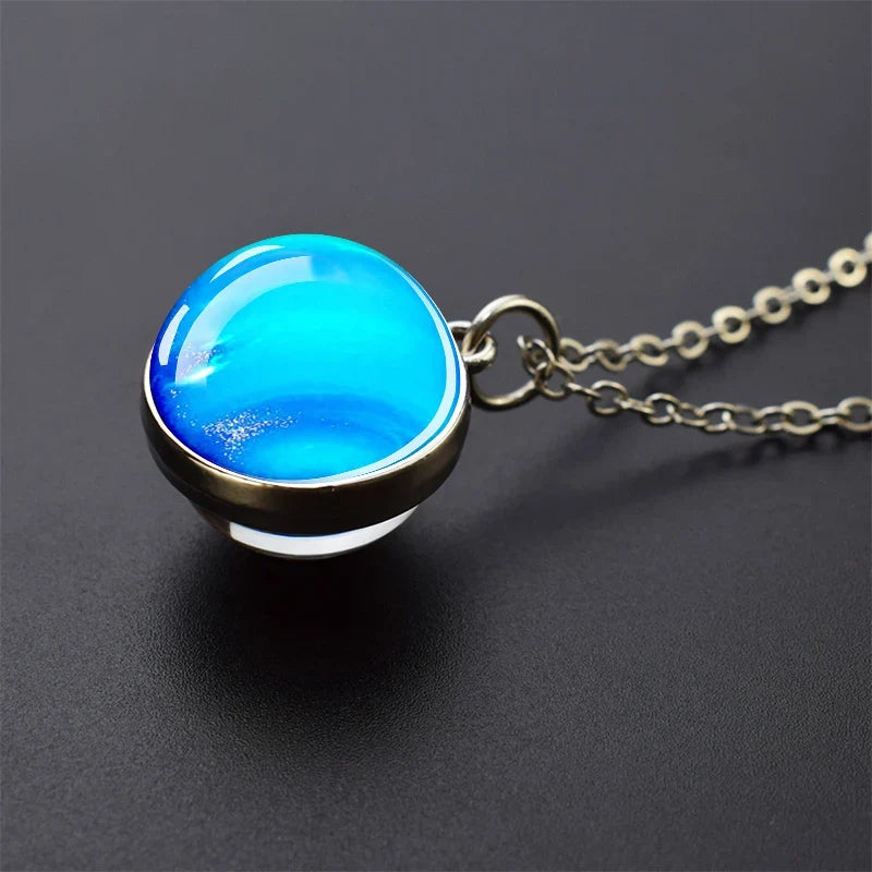 Solar System Galaxy Pendant Necklace | Unisex Astronomy Jewelry Gift