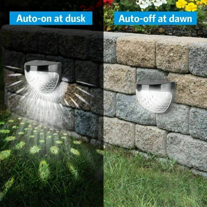 Solar Fence Light Outdoor Waterproof Wall Lamps Garden Energy Light Festoon Decoration LED for Garden Step Patio Stairs 1-24PCS
