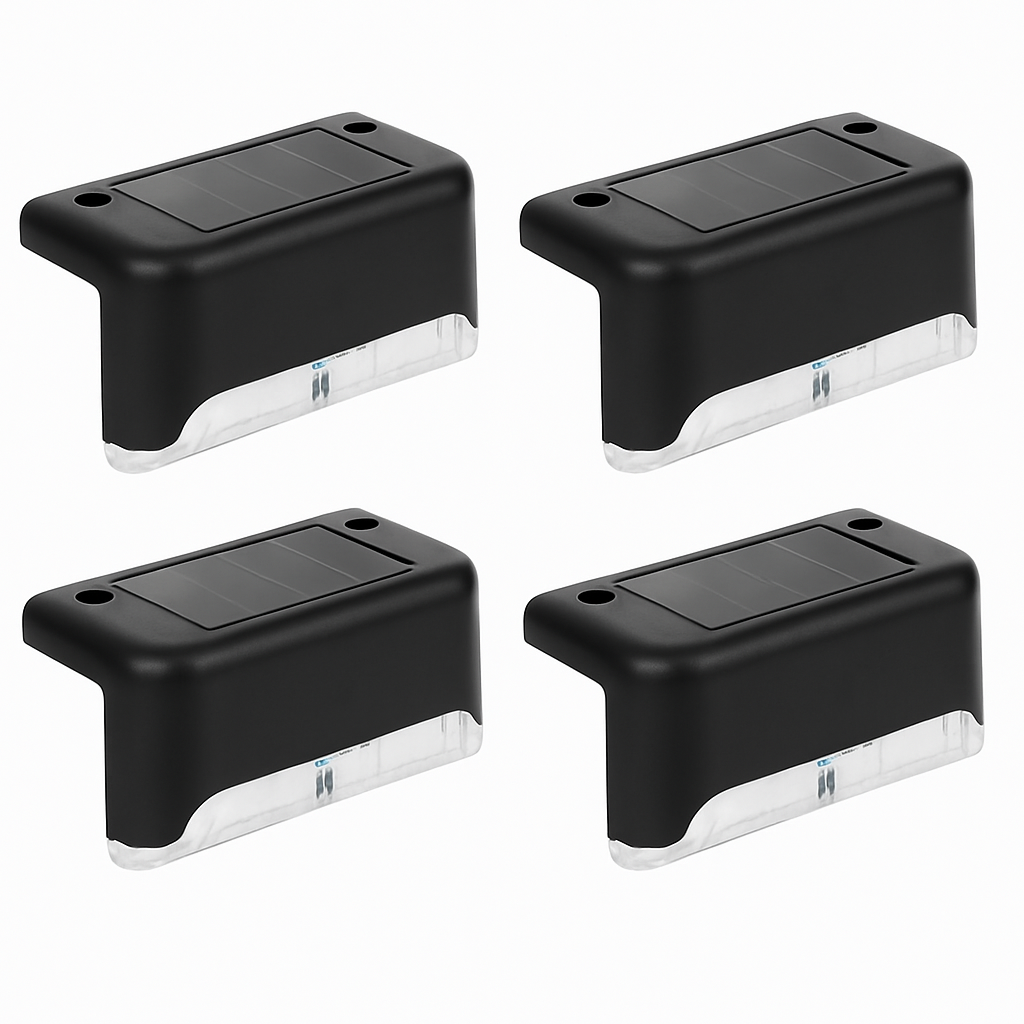 Solar Powered LED Step Lights for Outdoor Stairs