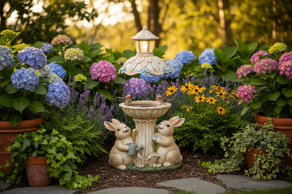 Playful Bunnies Bird Feeder
